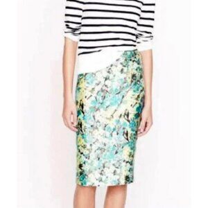 J. Crew Collection Silk Wool Floral Pencil Straight Skirt, New!